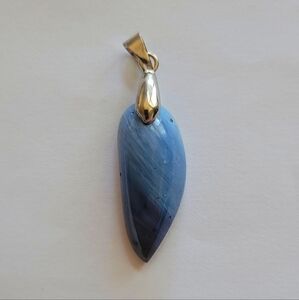 Blue Leland Slag Glass Pendant